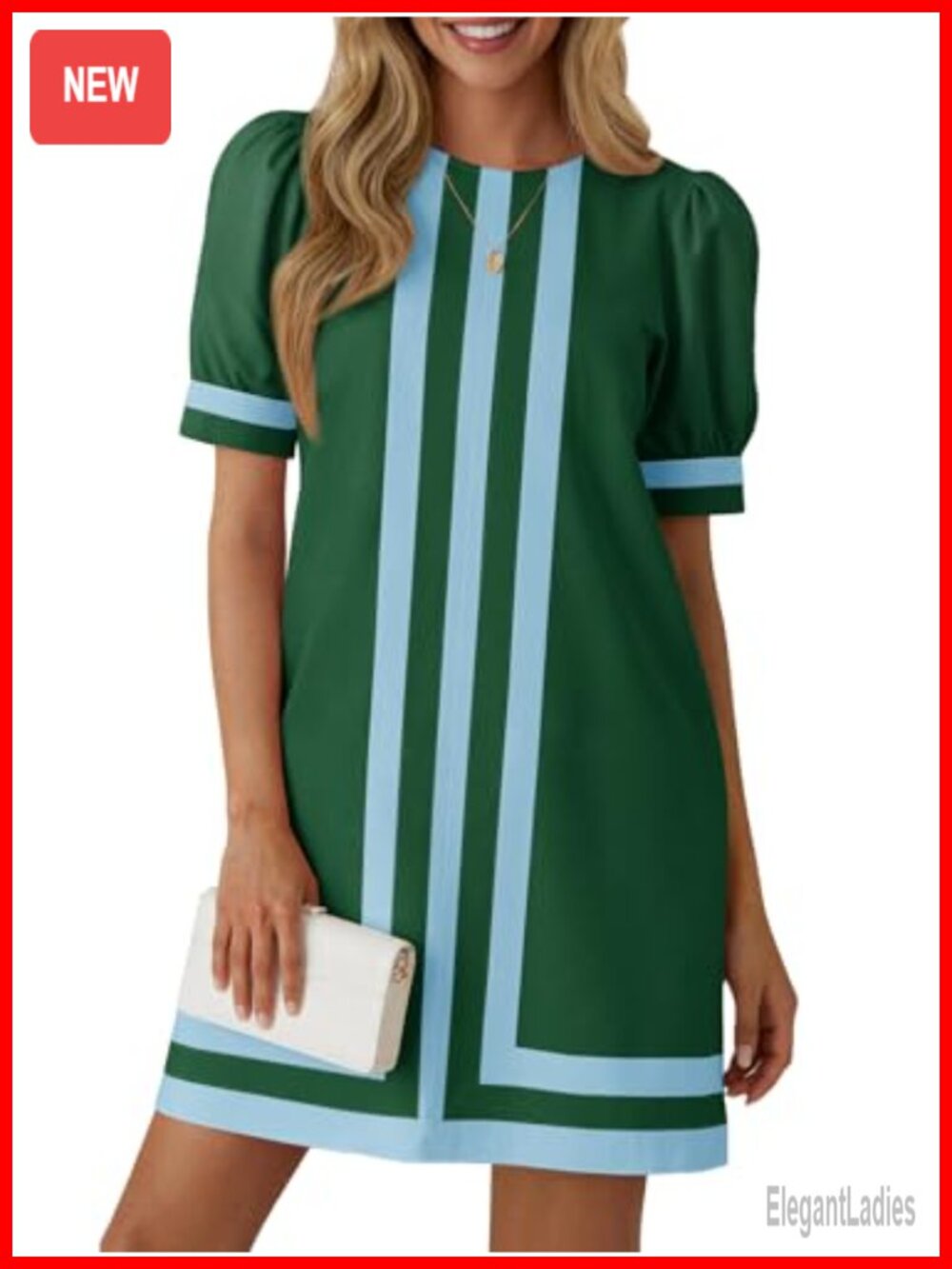 Loose Casual Short Sleeve Shift Mini Dress with Pockets